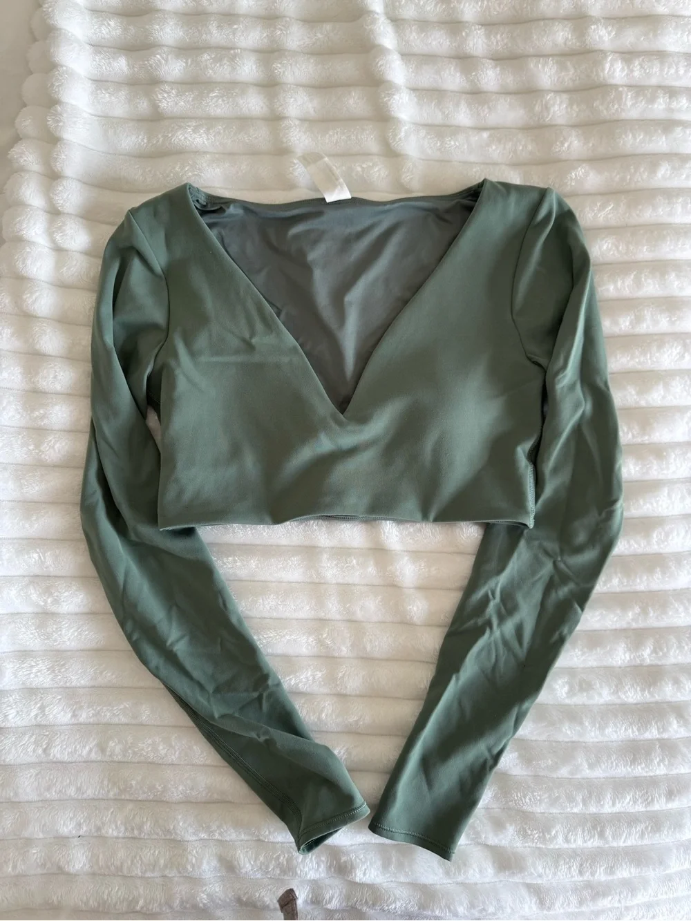 lululemon athletica Sage Green Leggings and Wrap Long Sleeve Top Set